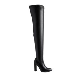 TORRID Black Faux Leather Over the Knee Pointed Toe Boots Size 7.5 - NEW IN BOX
